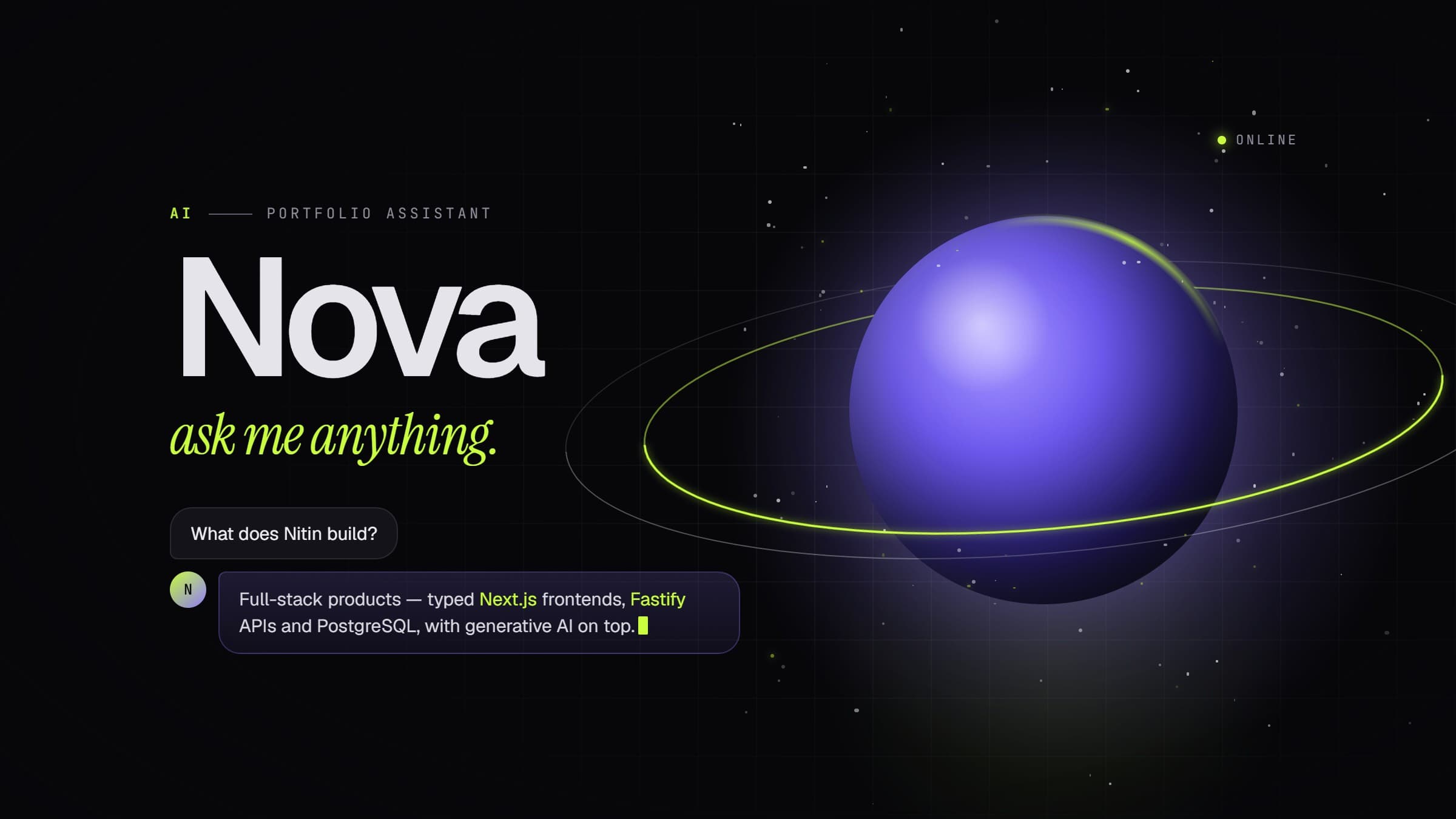 Nova — Portfolio Assistant cover
